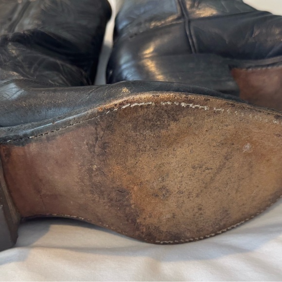 Vintage Black Cowboy & Western Men’s Boots - Picture 8 of 9